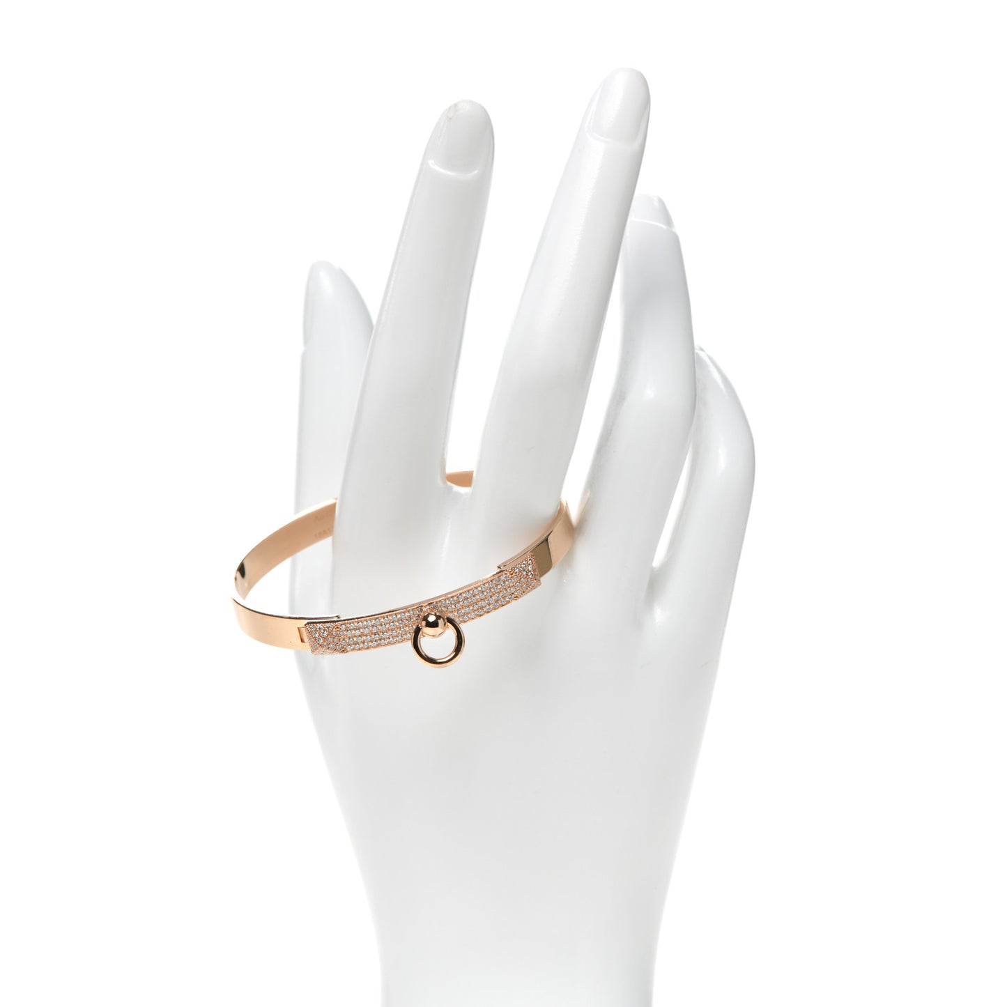 18K Rose Gold Diamond PM Collier De Chien Pave Bracelet SH