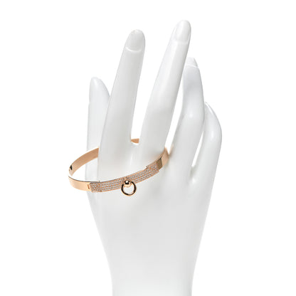 Hermes 18K Rose Gold Diamond PM Collier De Chien Pave Bracelet SH 2 of 5