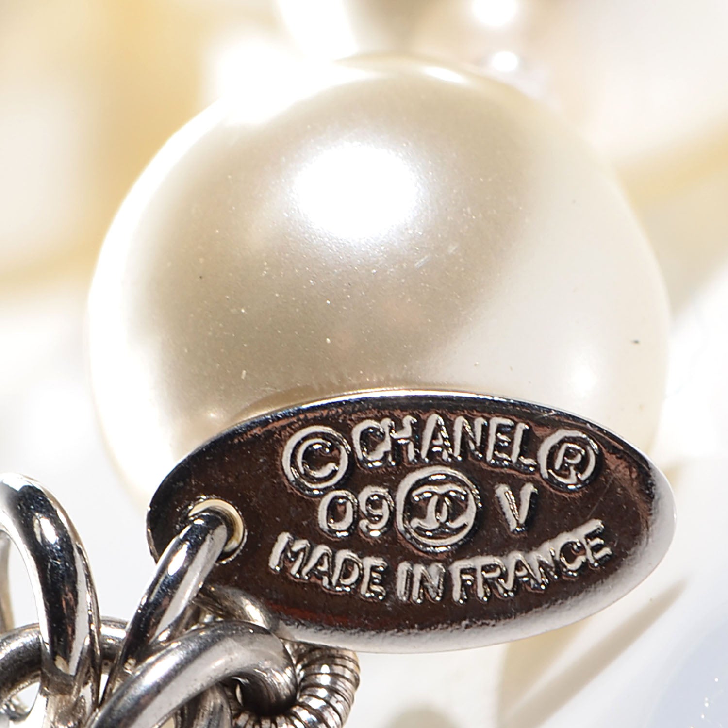 Chanel Pearl CC Double Strand Belt Silver 5 of 7