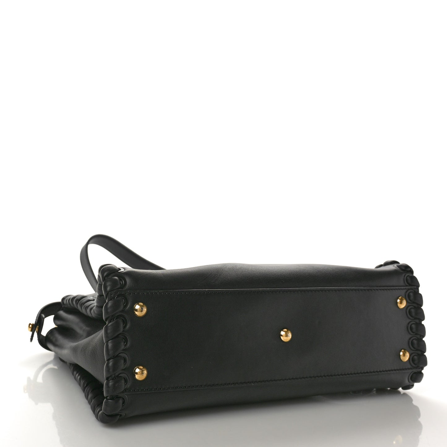 Vitello Seta Lace Up Medium Peekaboo Iconic Satchel Black