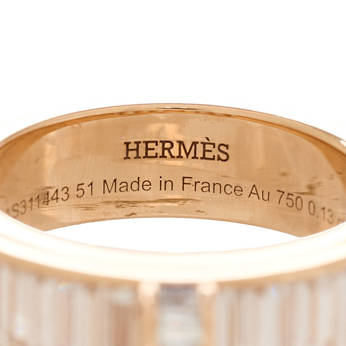 18K Rose Gold Diamond PM Kellymorphose Baguettes Ring 51 5.75