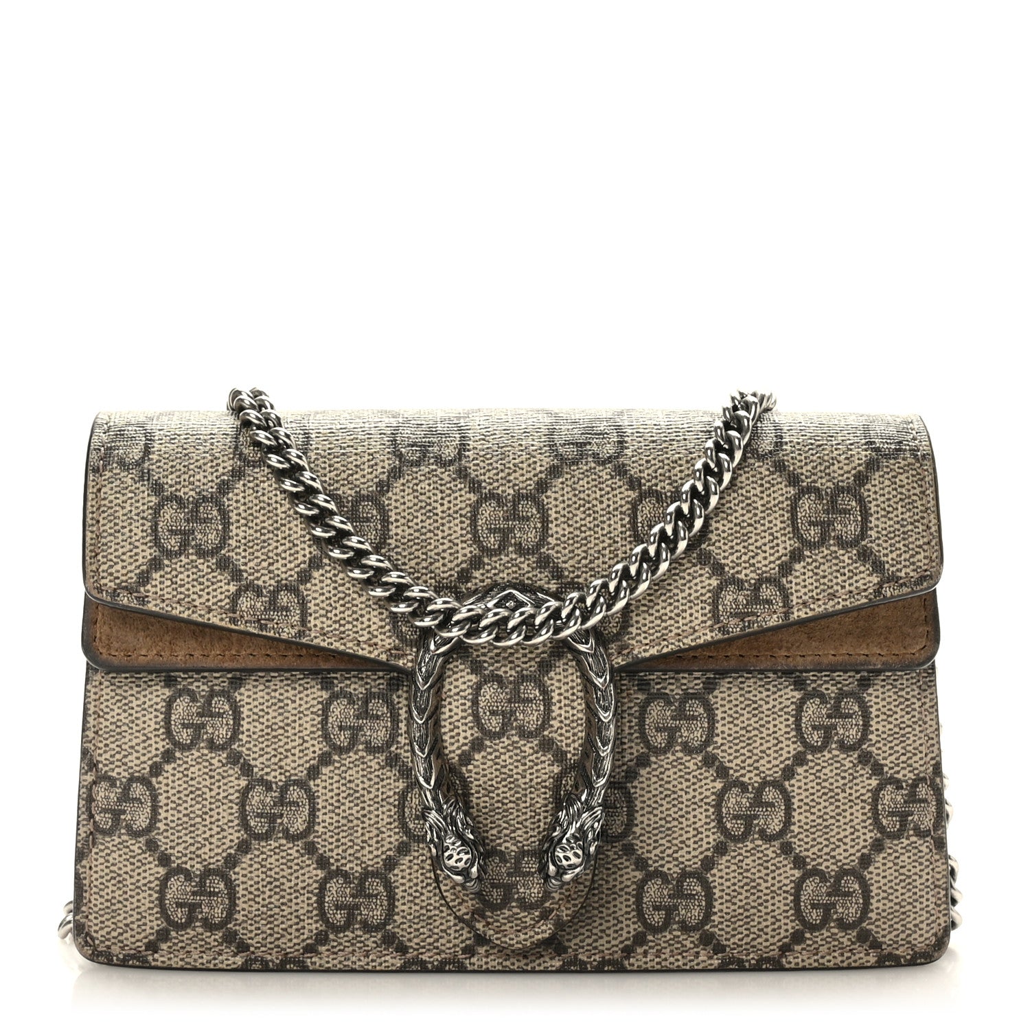 Gucci GG Supreme Monogram Super Mini Dionysus Shoulder Bag Taupe 1 of 8