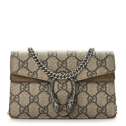 Gucci GG Supreme Monogram Super Mini Dionysus Shoulder Bag Taupe 1 of 8