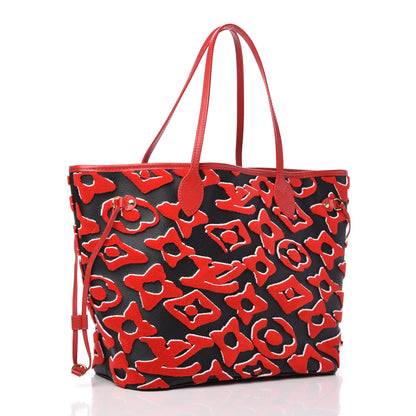 Louis Vuitton X UF Tufted Monogram Neverfull MM Black Red 3 of 10
