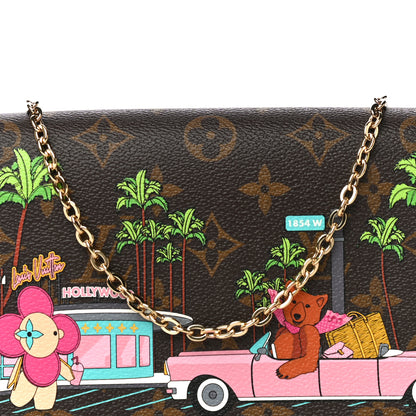 Louis Vuitton Monogram 2021 Christmas Animation Hollywood Pochette Felicie Chain Wallet Fuchsia 8 of 11
