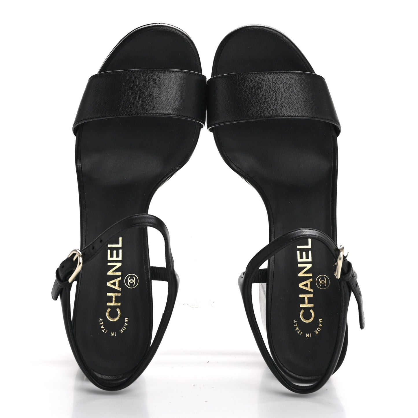 Lambskin Logo Platform Sandals 39 Black