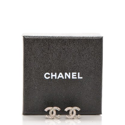 Chanel Crystal CC Earrings Silver 3 of 5