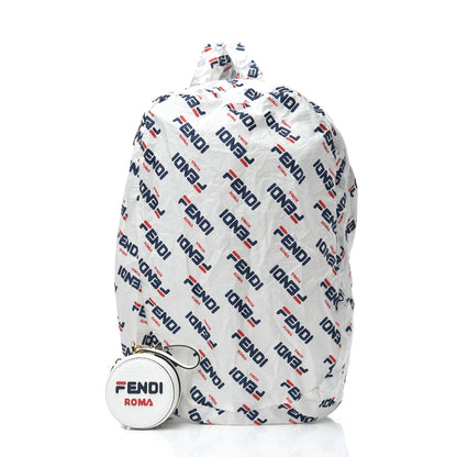 Fendi X FILA Calfskin Mania Backpack Help Bag Charm White Blueberry Multicolor 9 of 10