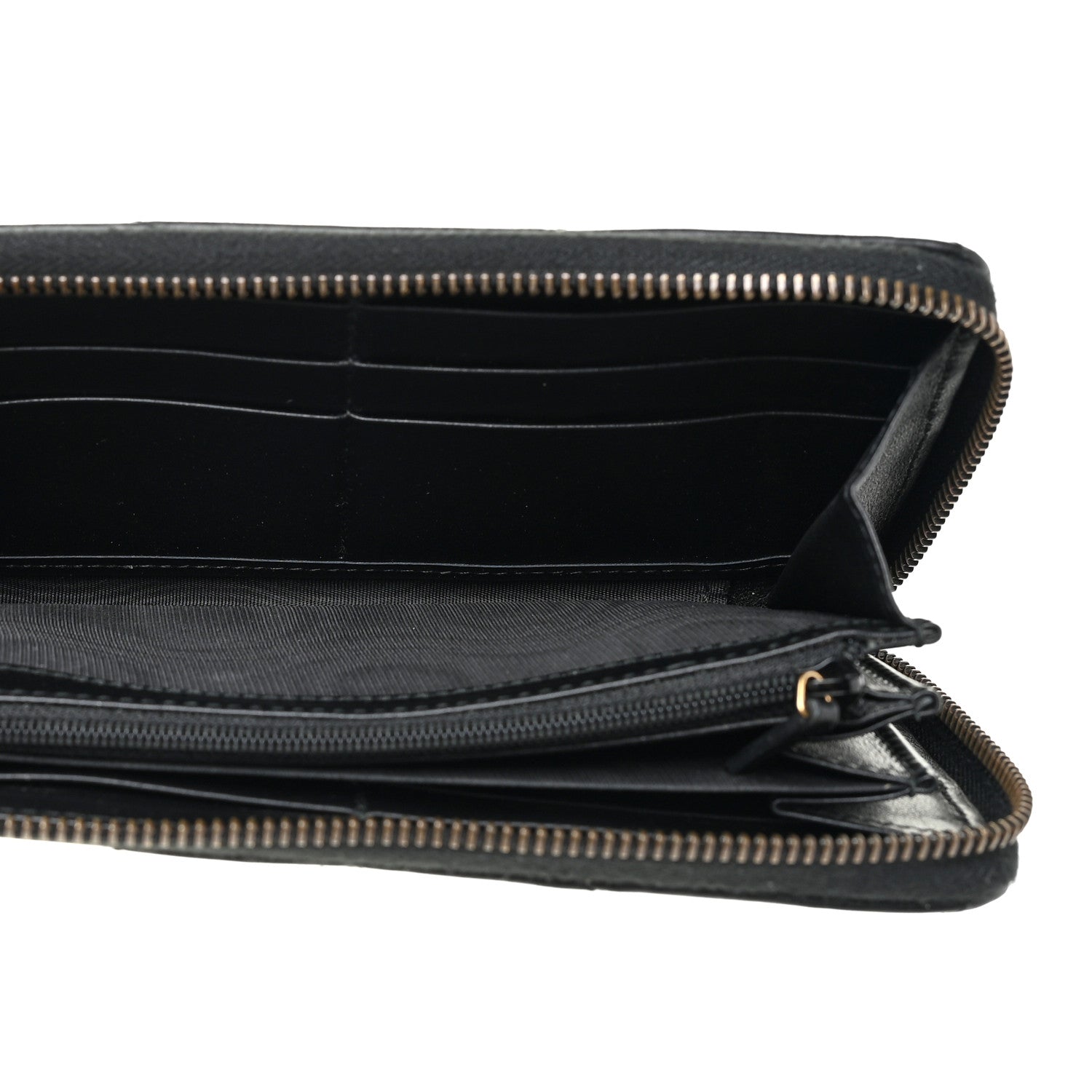 Gucci Calfskin Matelasse GG Marmont Zip Around Wallet Black 8 of 24