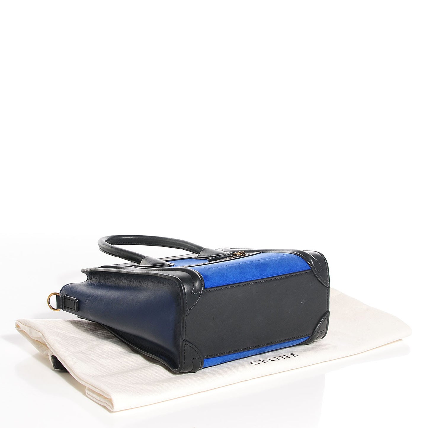 Smooth Calfskin Nubuck Nano Tri-Color Luggage Bright Blue