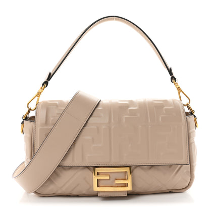Fendi Nappa FF 1974 Embossed Baguette Camelia 1 of 10