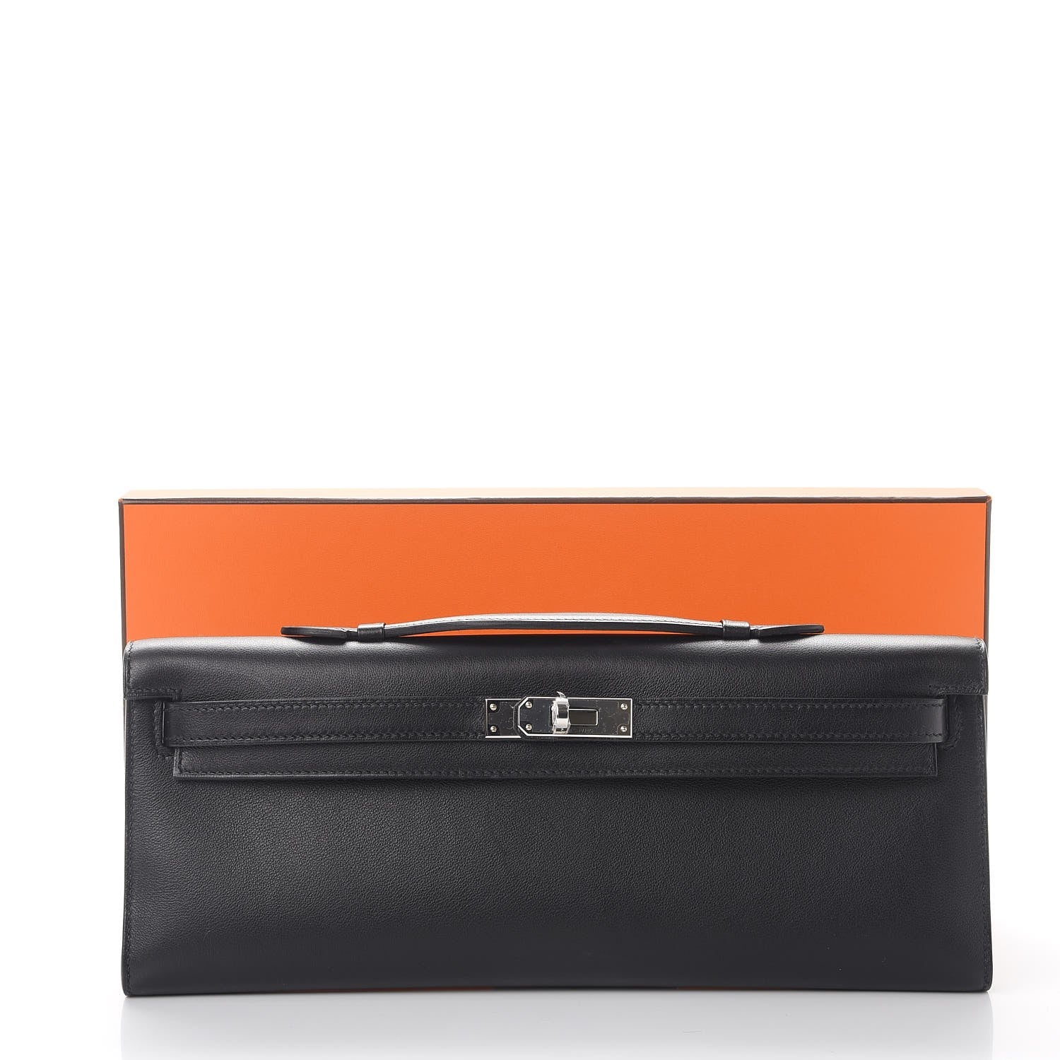 Hermes Swift Kelly Cut Clutch Pochette Black 8 of 8