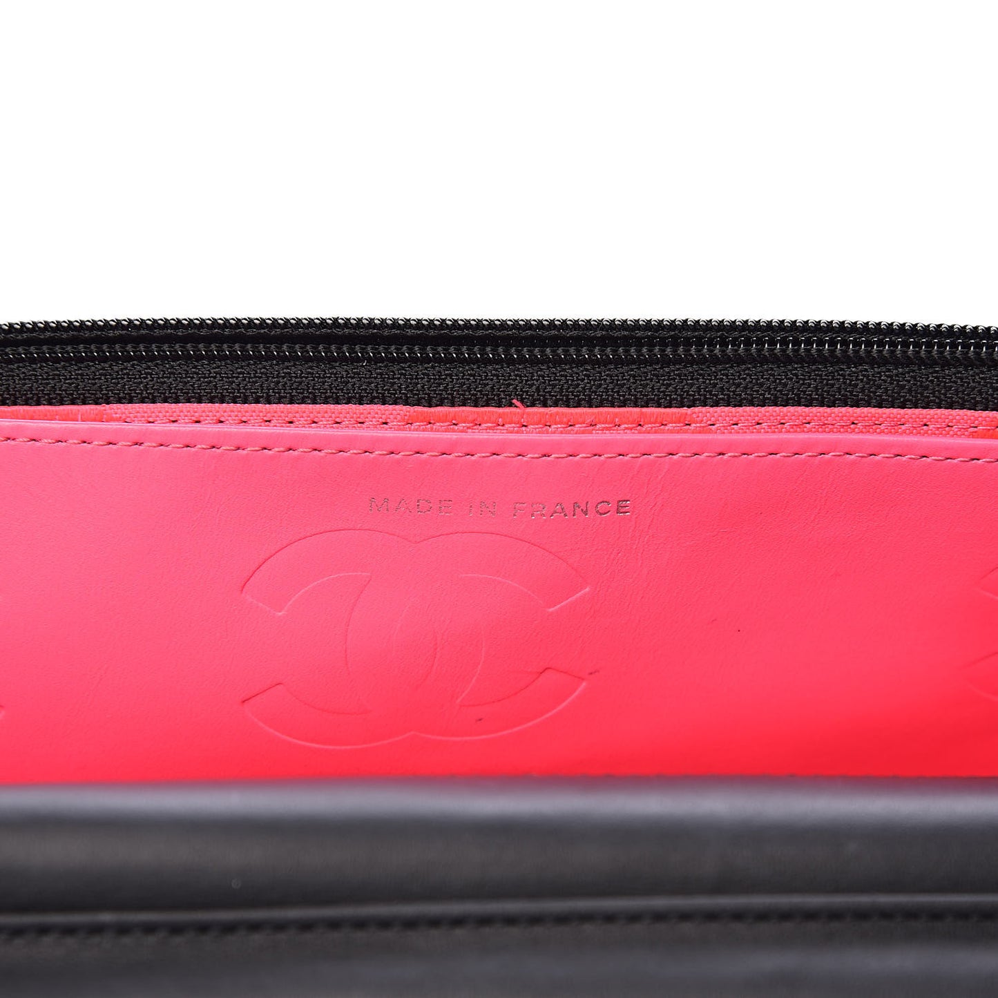 Calfskin Quilted Cambon Wallet On Chain WOC Black