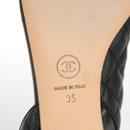 Chanel Calfskin Quilted Slingback Sandals 35 Black 6 of 7