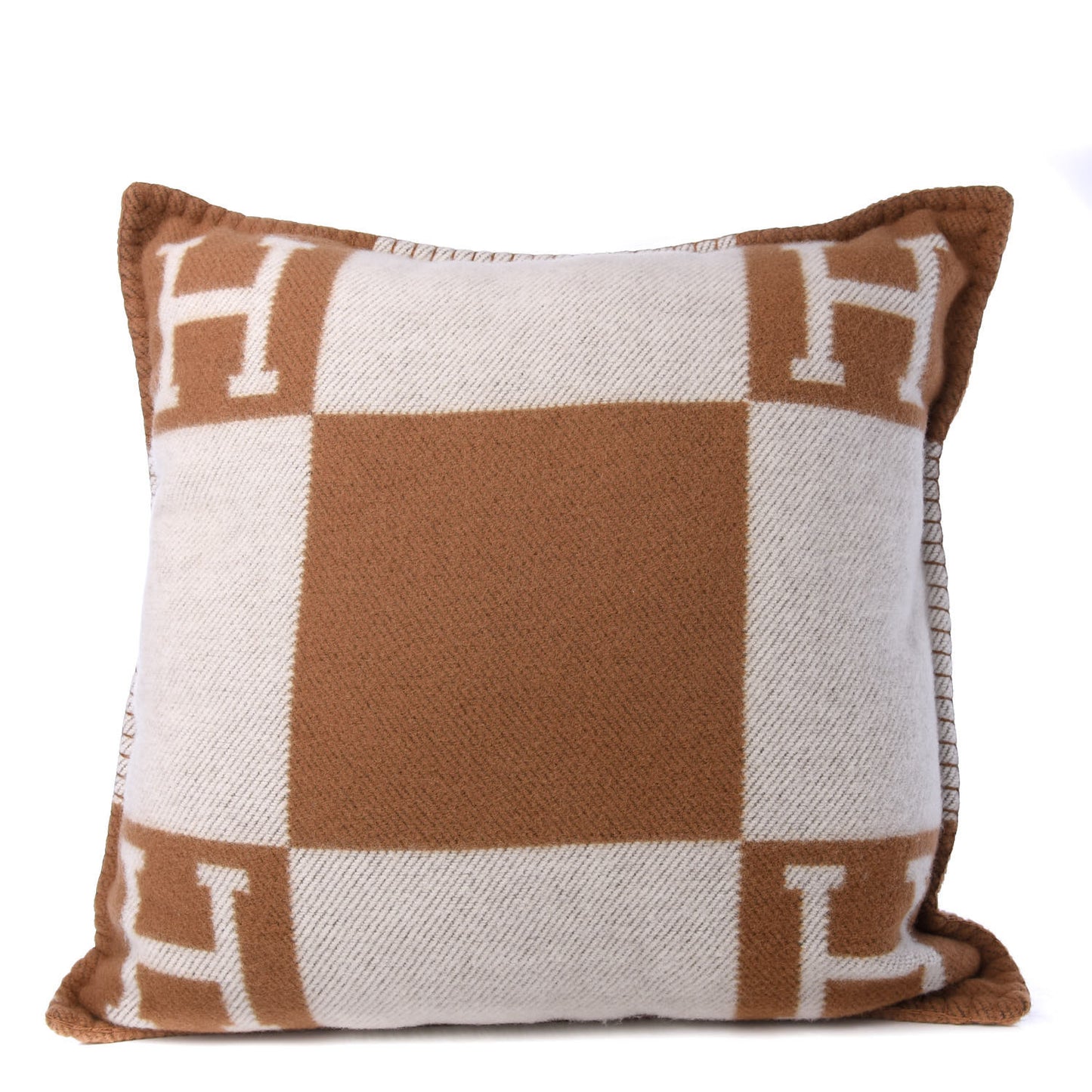 Wool Cashmere Avalon Pillow PM Ecru Camel