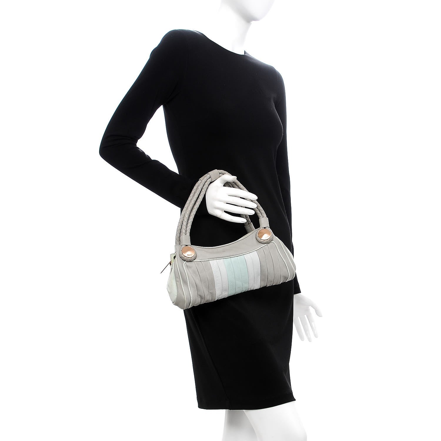 Fendi Calfskin Radio Bag Grigio Multicolor 2 of 14