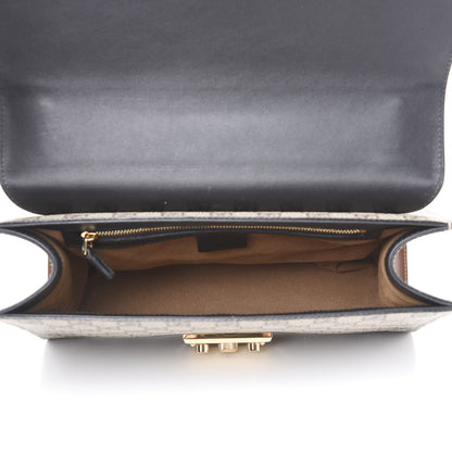 Gucci GG Supreme Monogram Calfskin Medium Padlock Shoulder Bag Beige Black Cuir 4 of 13