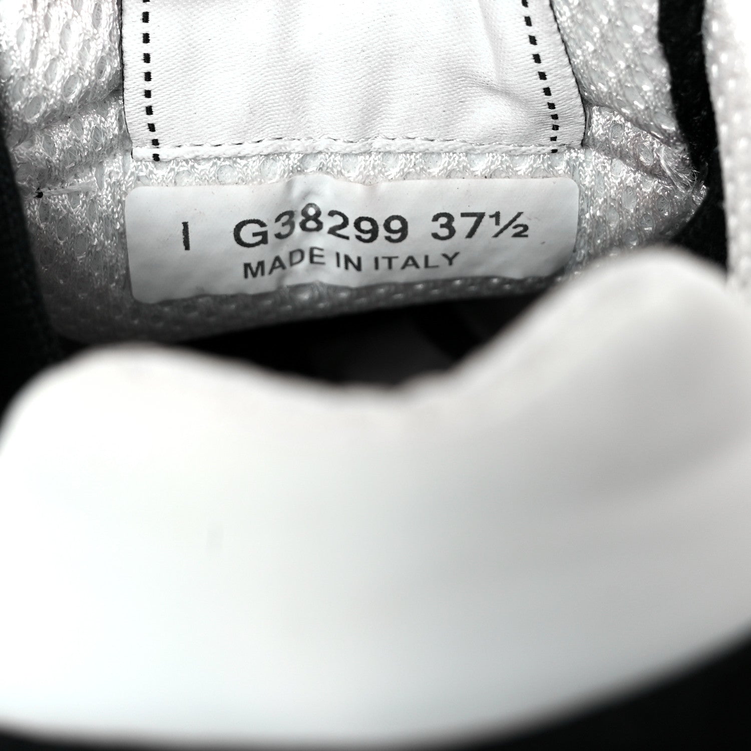 Chanel Mesh Suede Grained Calfskin Womens CC Sneakers 37.5 Black White 8 of 9