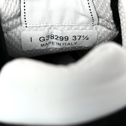 Chanel Mesh Suede Grained Calfskin Womens CC Sneakers 37.5 Black White 8 of 9