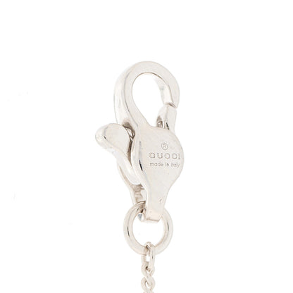 Gucci 18K White Gold Diamond Heart GG Station Bracelet 3 of 4