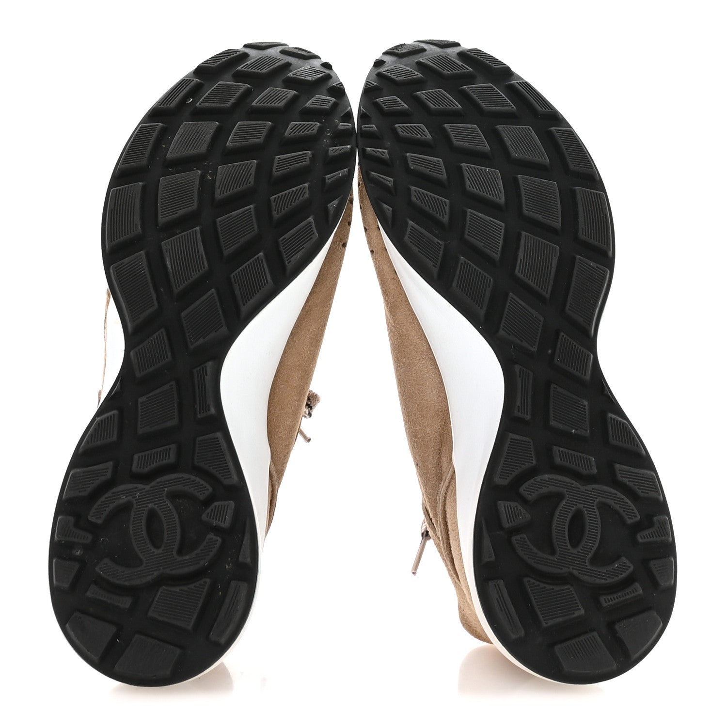 Chanel Suede Goatskin CC Sneakers 36 Dark Beige 6 of 8