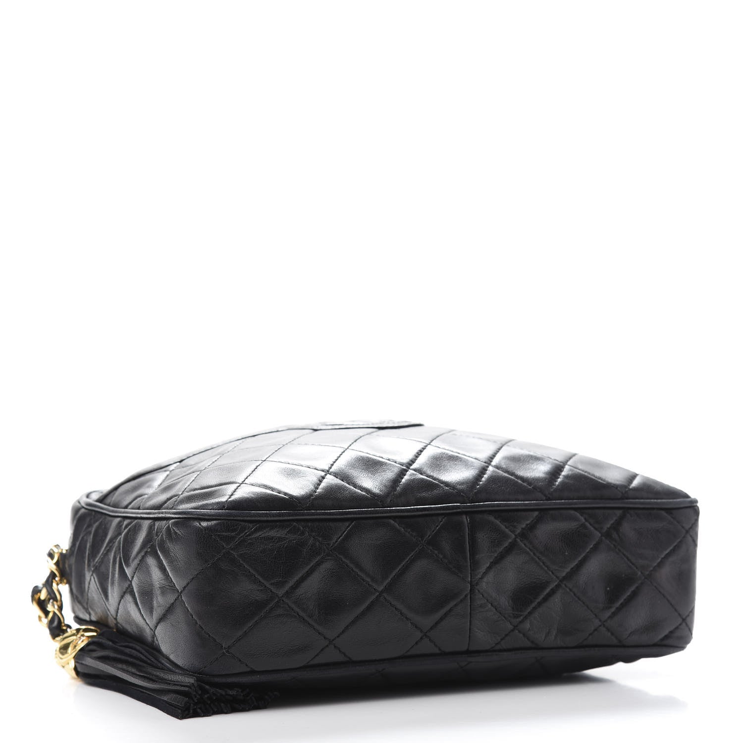 Chanel Lambskin Quilted CC Tassel Camera Case Black 4 of 10