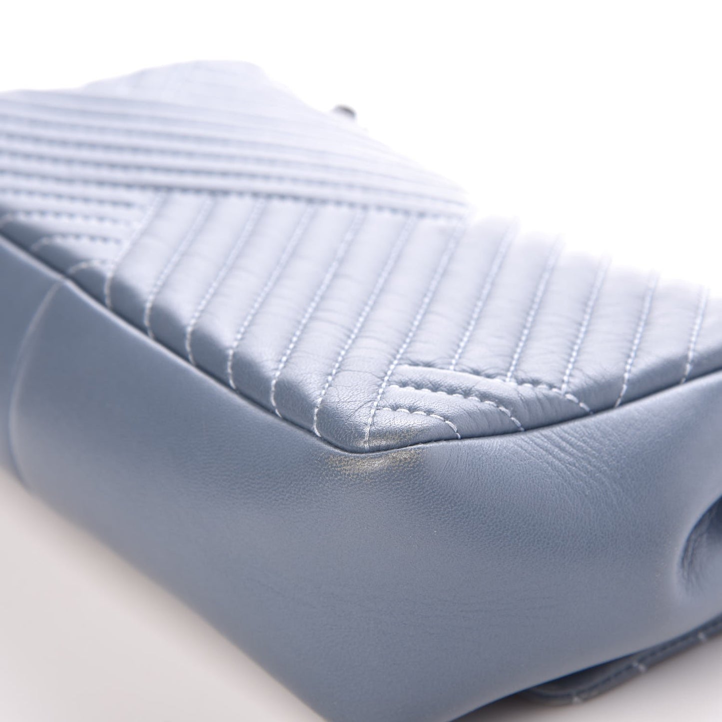 Lambskin Quilted Small CC Crossing Flap Light Blue