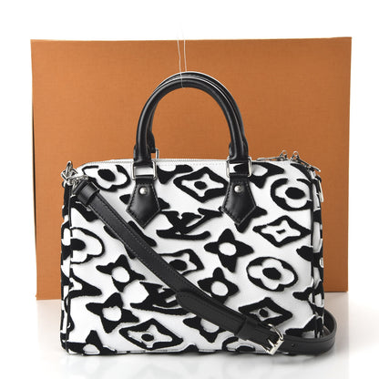 Louis Vuitton X UF Tufted Monogram Speedy Bandouliere 25 White Black 11 of 11