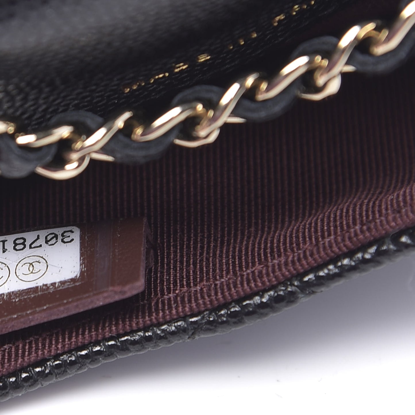 Caviar Quilted Mini Chain Belt Bag Black
