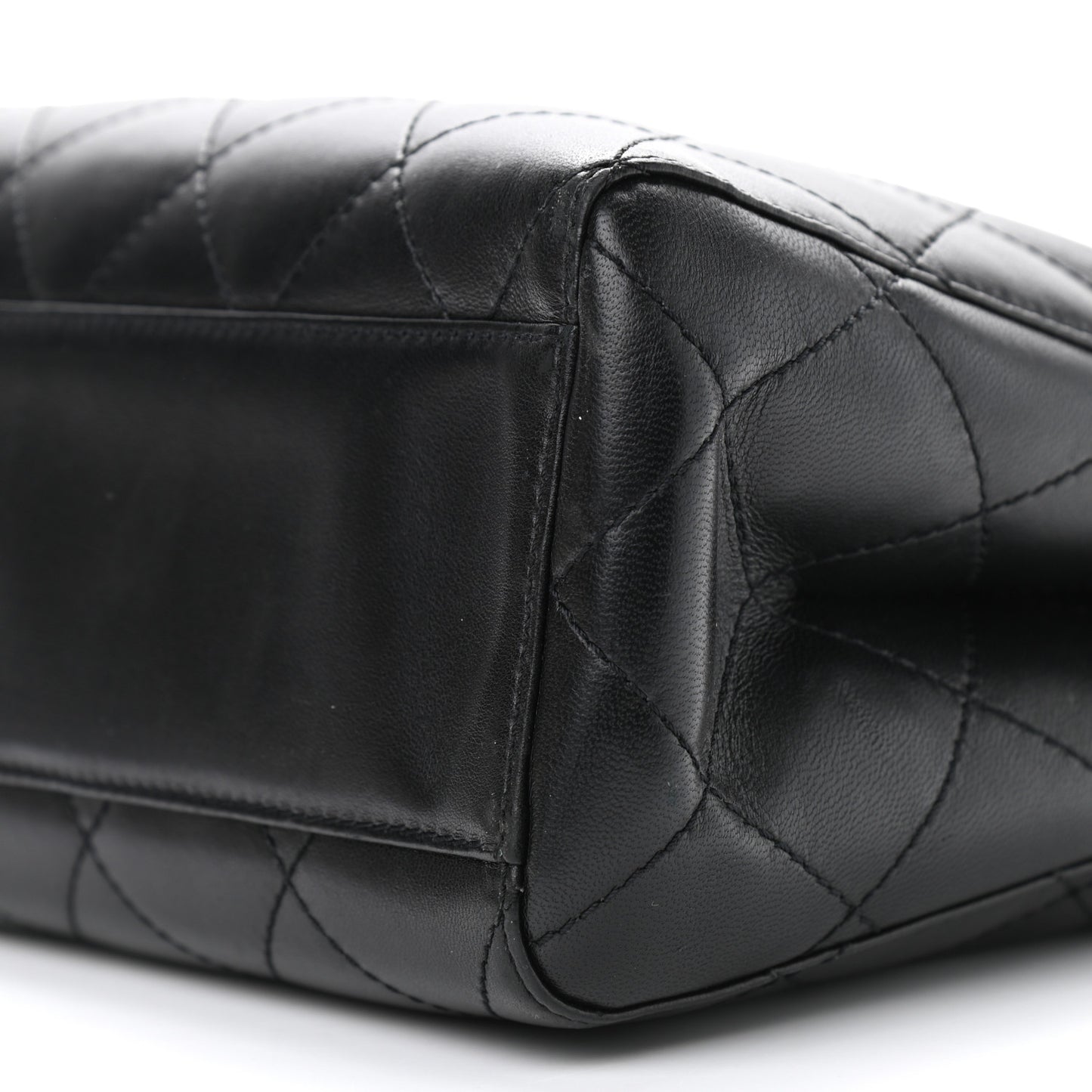 Lambskin Quilted Medium Kelly Flap Bag Black