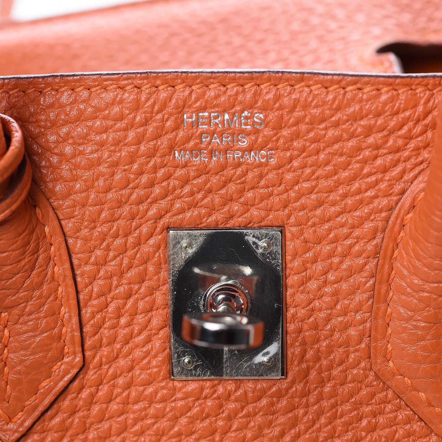 Hermes Taurillon Clemence Birkin 25 Orange 17 of 27