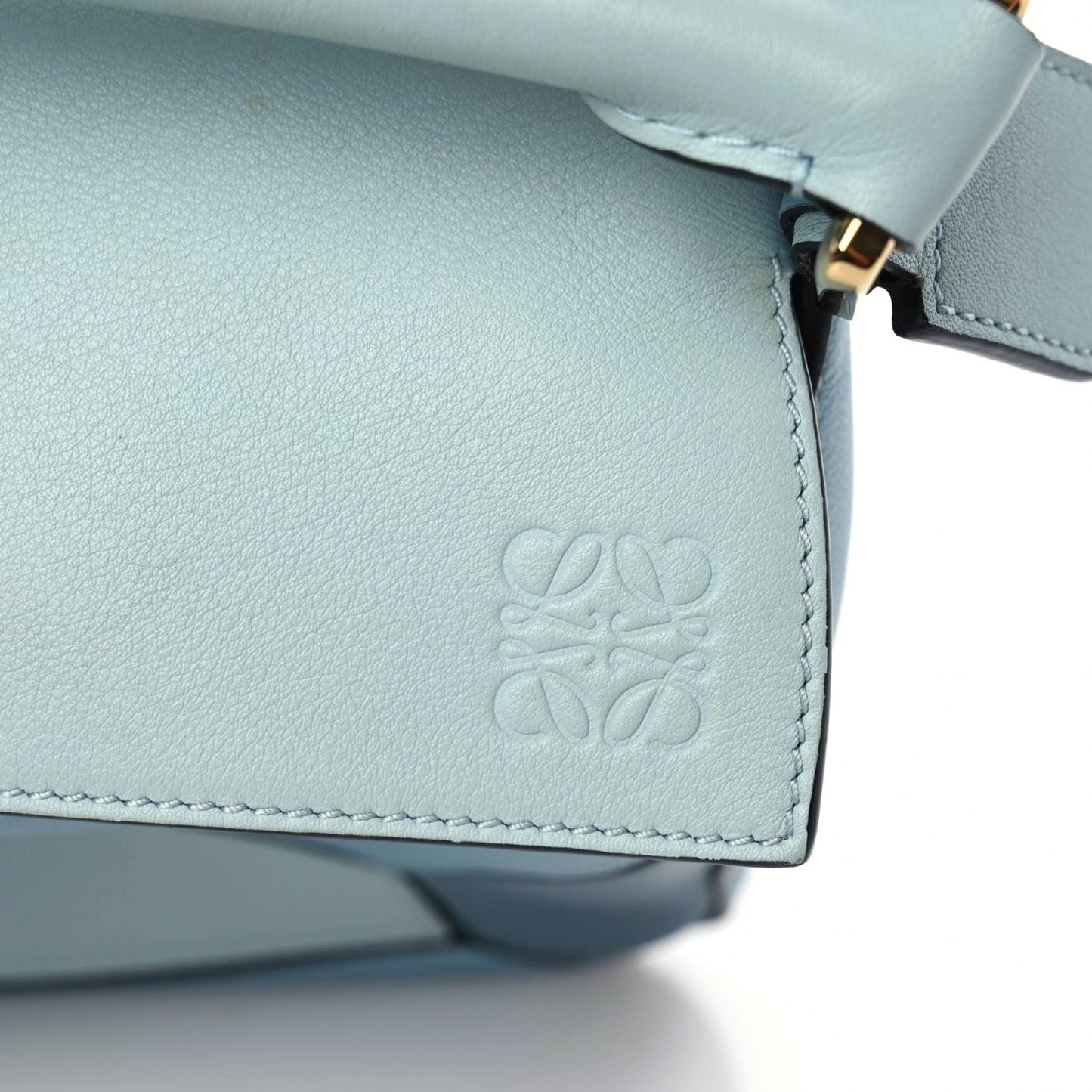 Calfskin Small Puzzle Bag Aqua Light Blue Stone Blue