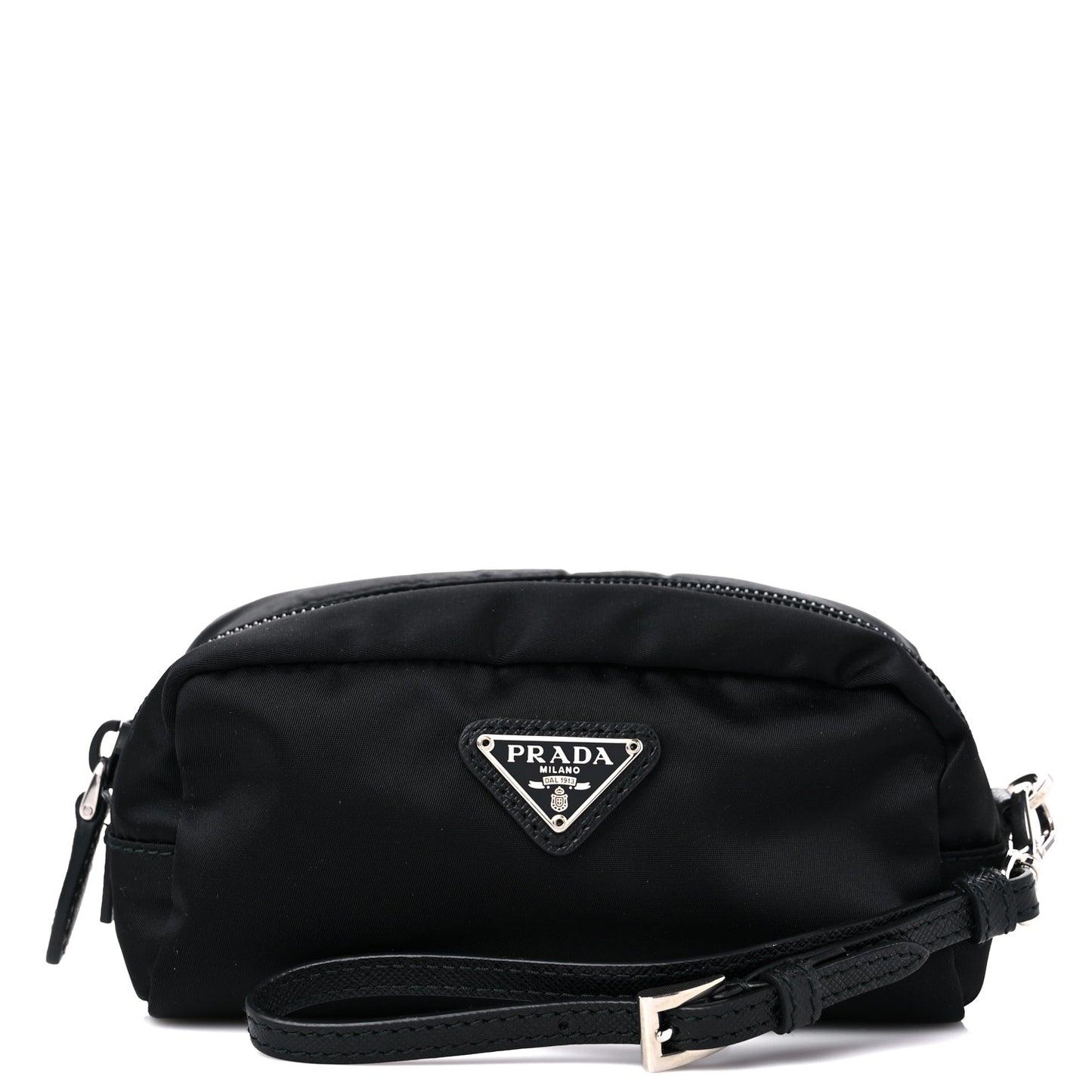 Tessuto Nylon Saffiano Wristlet Black