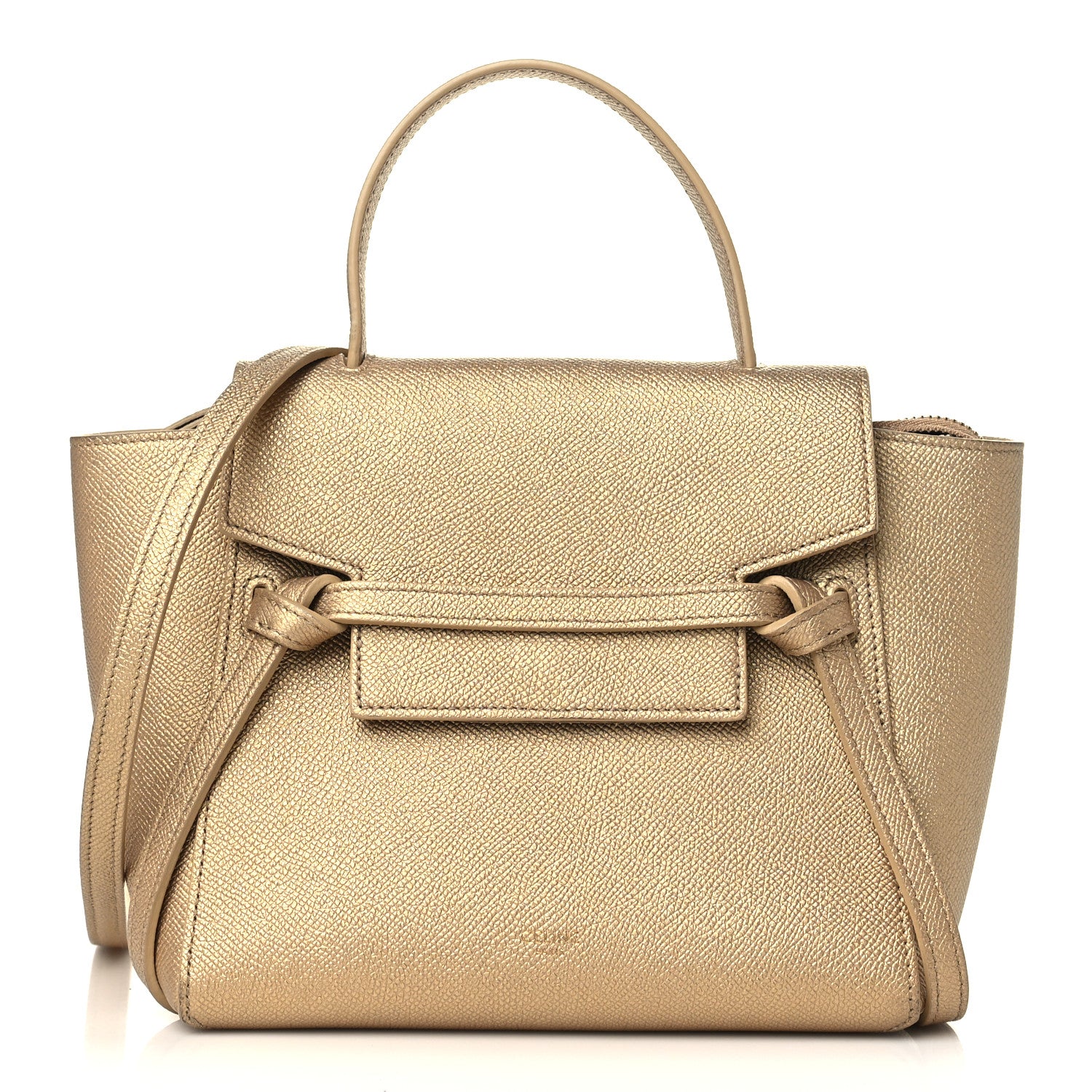 Celine Laminated Calfskin Nano Belt Bag Gold 1 of 8