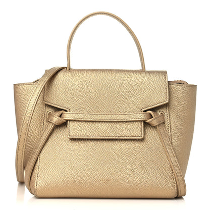 Celine Laminated Calfskin Nano Belt Bag Gold 1 of 8
