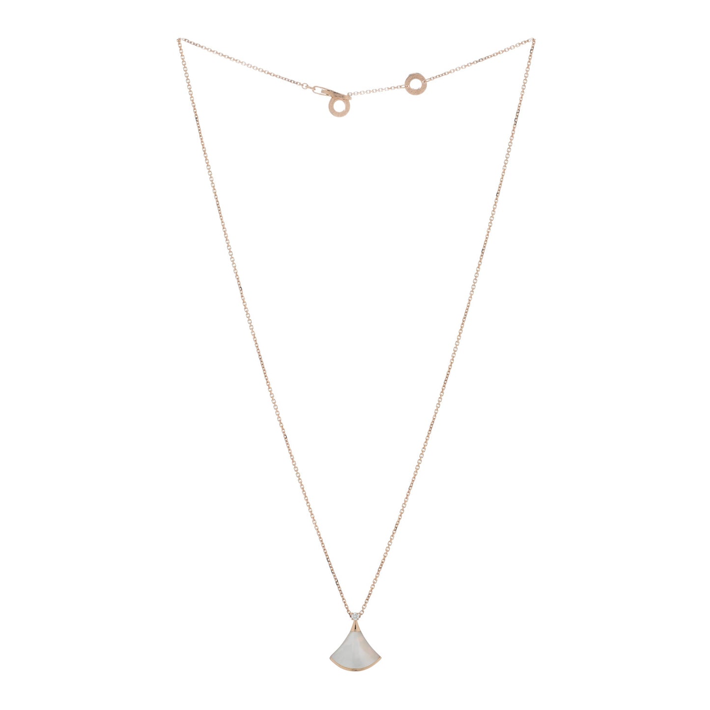 18K Rose Gold Diamond Mother of Pearl Small Divas' Dream Pendant Necklace