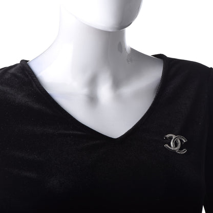 Chanel Baguette Crystal CC Brooch Silver Black 2 of 4