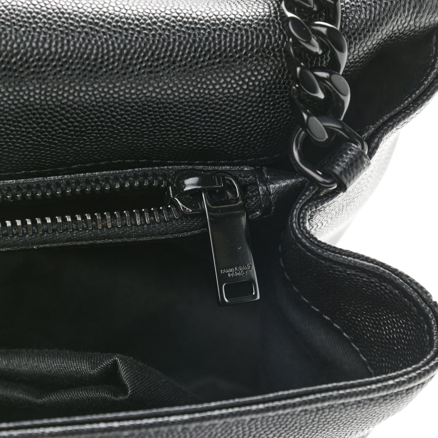 Saint Laurent Grain De Poudre Medium West Hollywood Monogram Fold-Over Black 12 of 12