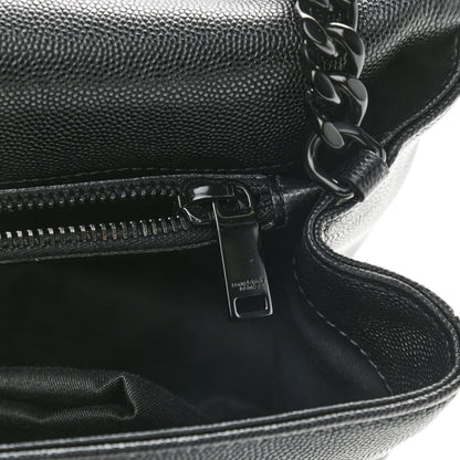 Saint Laurent Grain De Poudre Medium West Hollywood Monogram Fold-Over Black 12 of 12