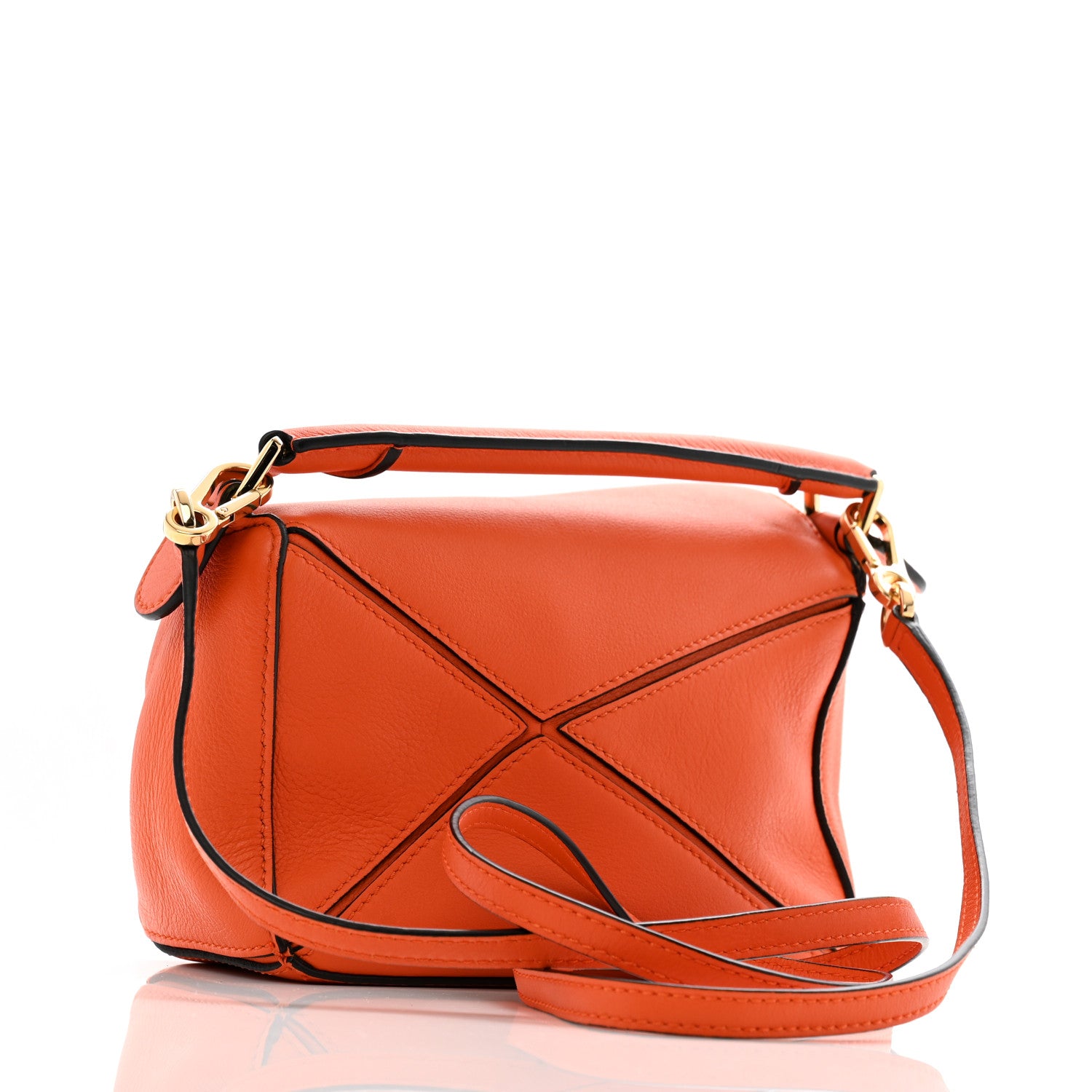 Loewe Calfskin Mini Puzzle Bag Orange 3 of 10