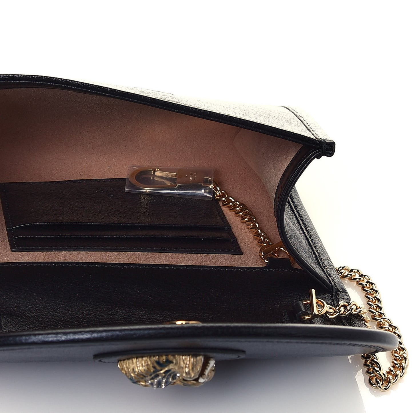 Textured Calfskin Web Mini Rajah Slim Flap Shoulder Bag Black