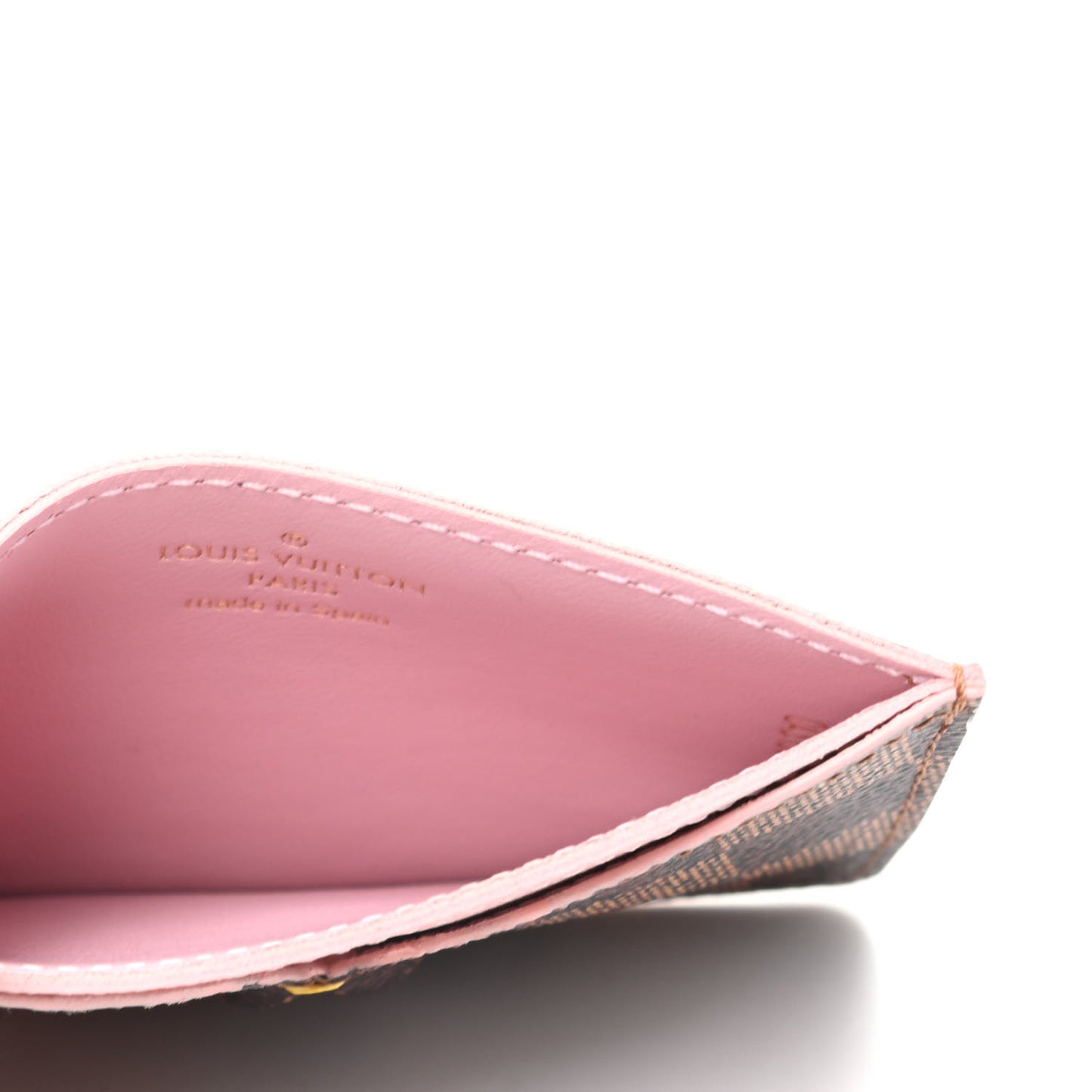 Damier Ebene Caissa Card Holder Rose Ballerine