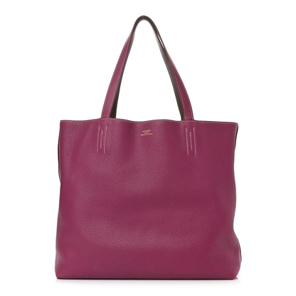 Hermes Taurillon Clemence Double Sens 45 Reversible Tote Marron D'Inde Tosca 1 of 15