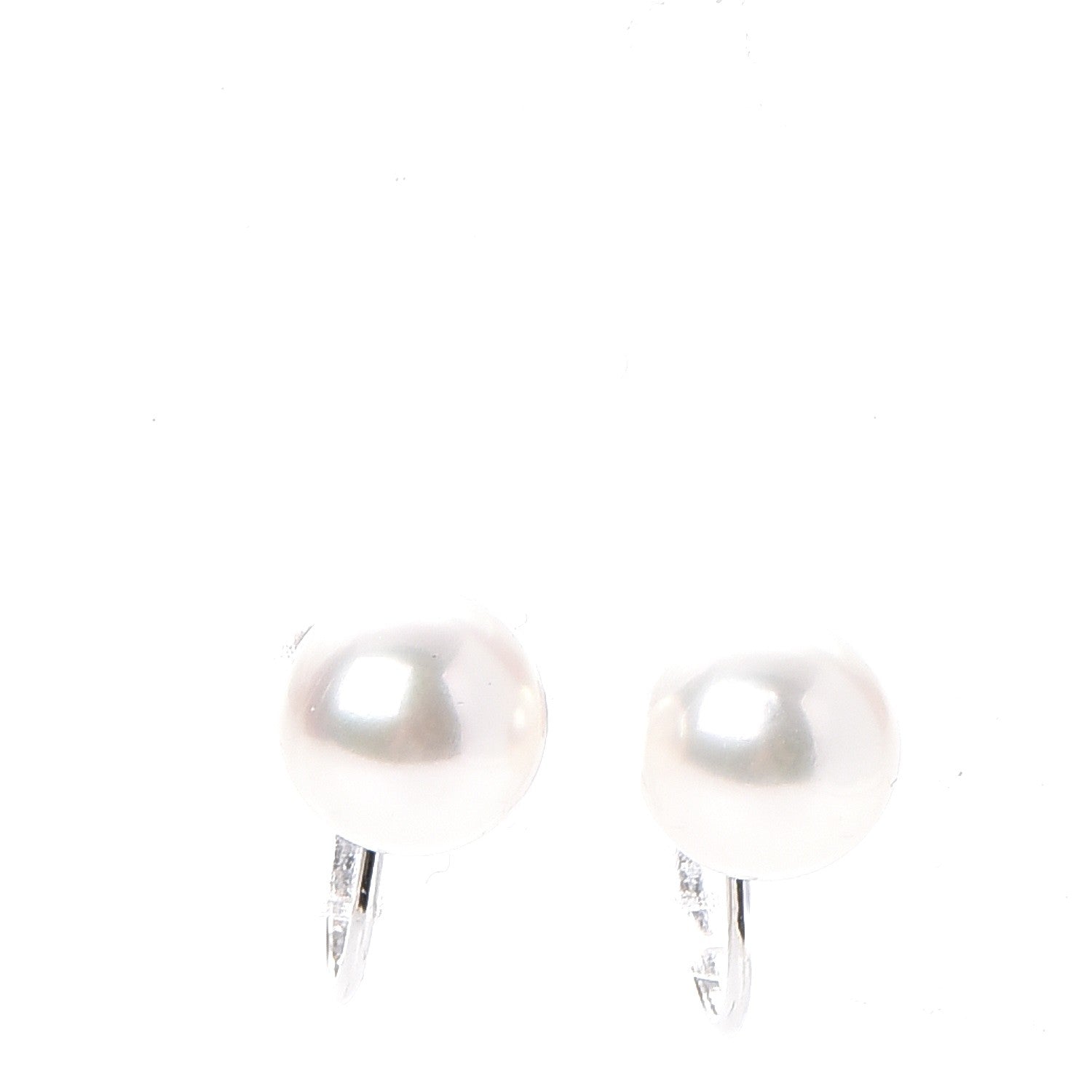 Mikimoto 18K White Gold Akoya 7.5mm 22 Inch Pearl Strand Necklace Earring Set 5 of 13