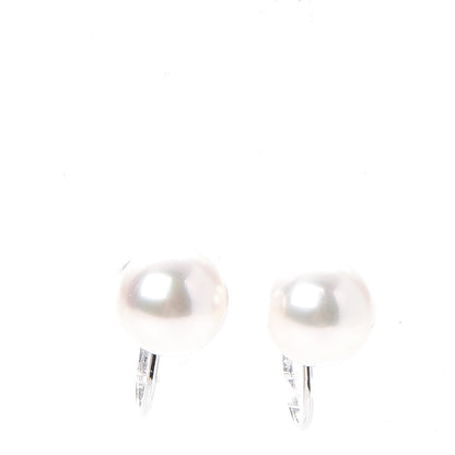 Mikimoto 18K White Gold Akoya 7.5mm 22 Inch Pearl Strand Necklace Earring Set 5 of 13