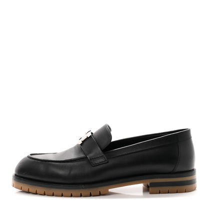 Hermes Calfskin Womens Faubourg Loafers 40 Black 1 of 9