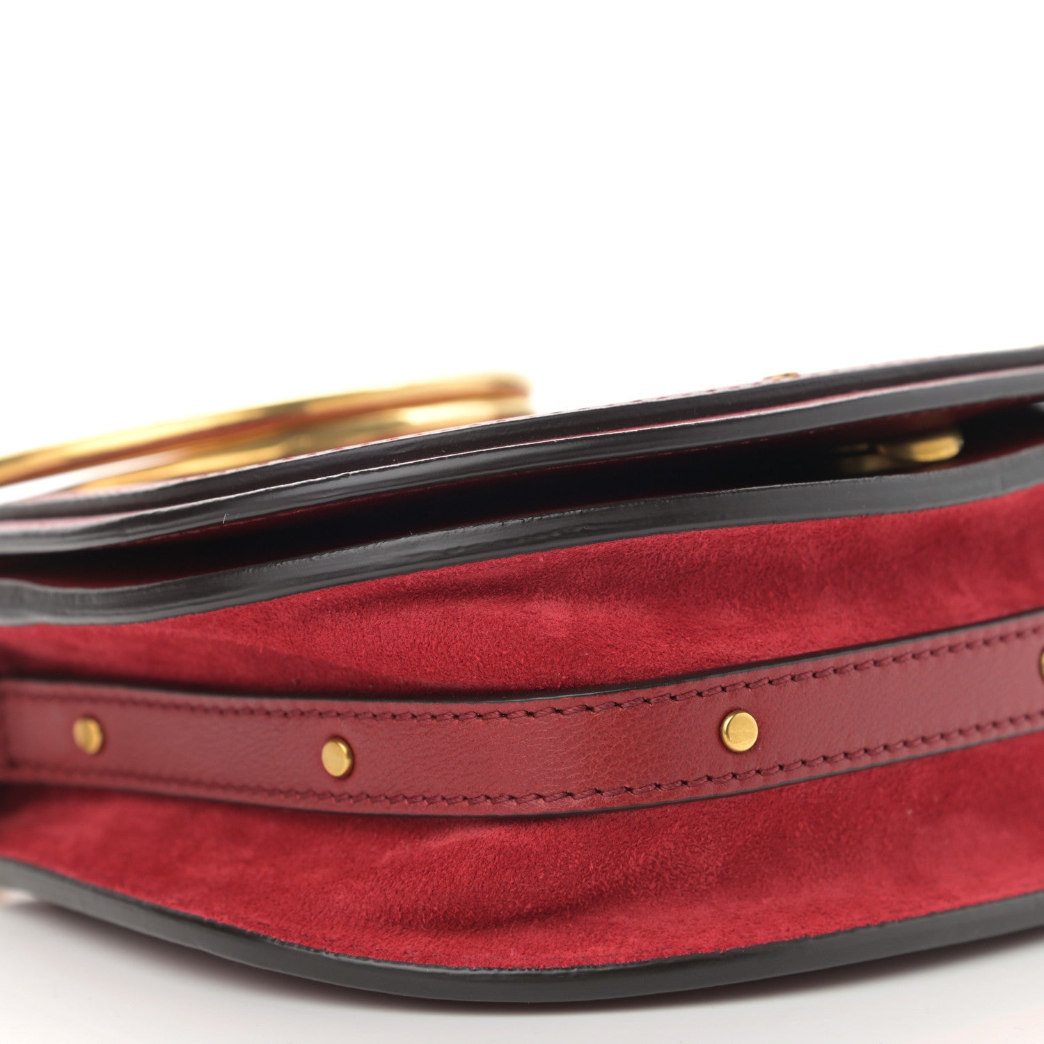 Chloe Calfskin Suede Small Nile Bracelet Bag Intense Red 9 of 12