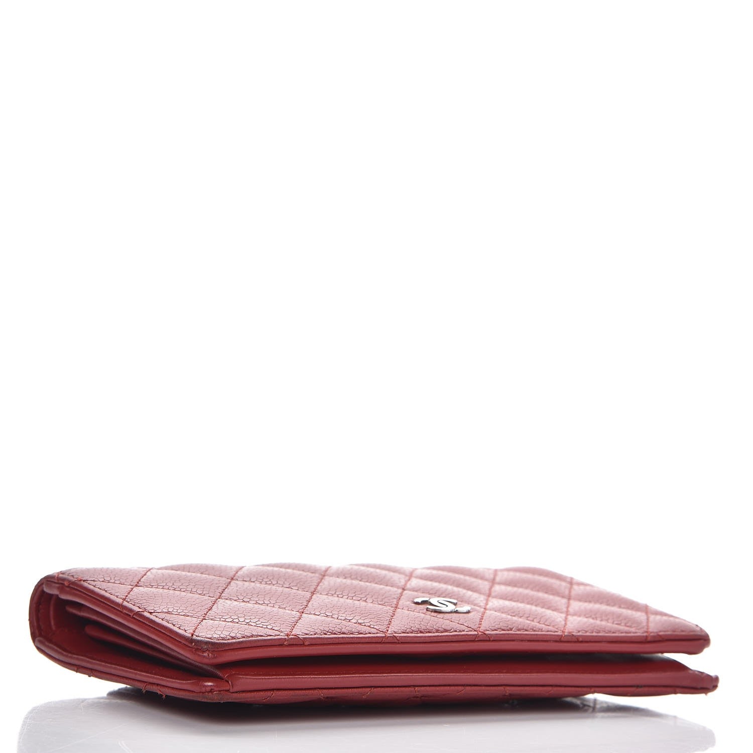 Chanel Caviar Quilted Yen Wallet Red 3 of 9