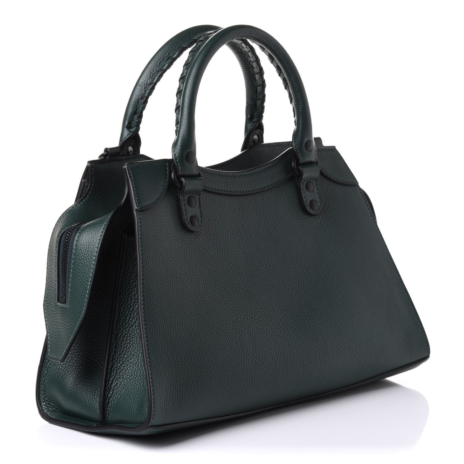 Balenciaga Grained Calfskin Neo Classic Matte Black Hardware S City Forest Green 3 of 10