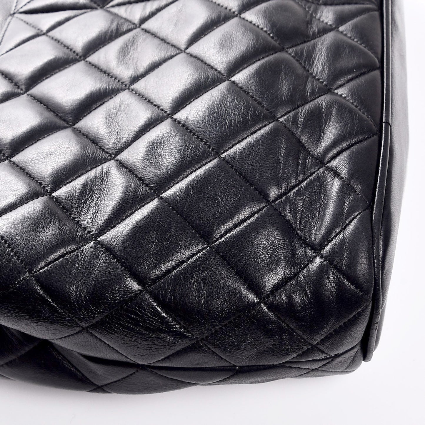 Lambskin Quilted Shoulder Bag Black